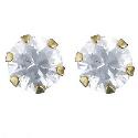 Gold Cubic Zirconia Stud Earrings