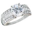 9ct White Gold Brilliant Cut Cubic Zirconia Ring