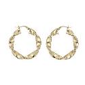 9ct Yellow Twist Gold Fancy Twist Creole Earrings 30mm
